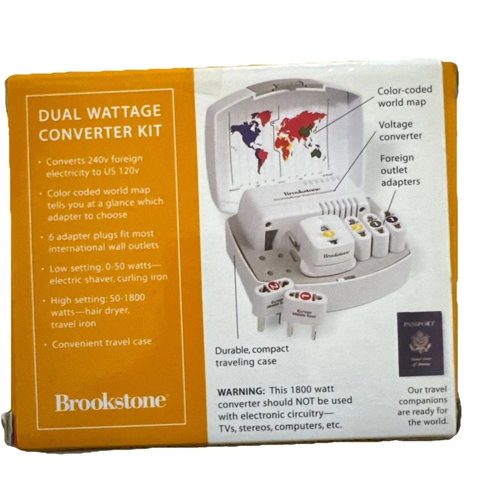 Brookstone Dual Wattage Converter Kit - White